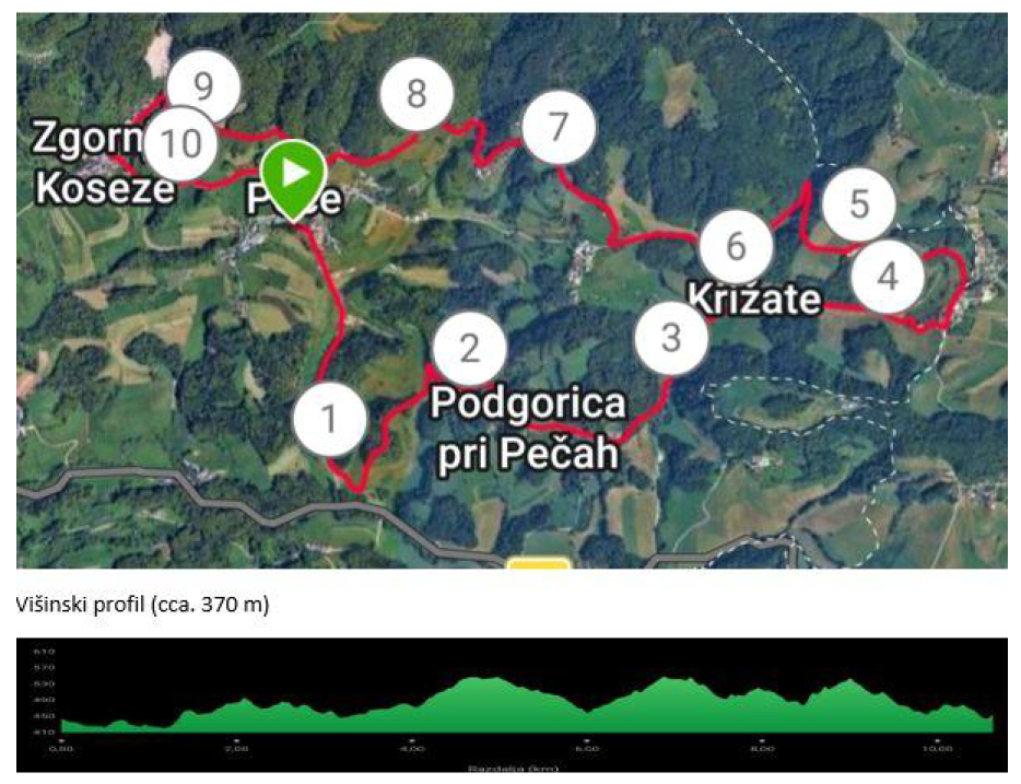 MAXI trasa in višinski profil